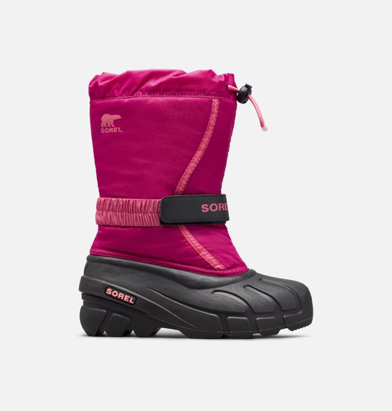 Kids Snow Boots Pink/Black - Sorel Youth Flurry™ - 456-MBDRWX